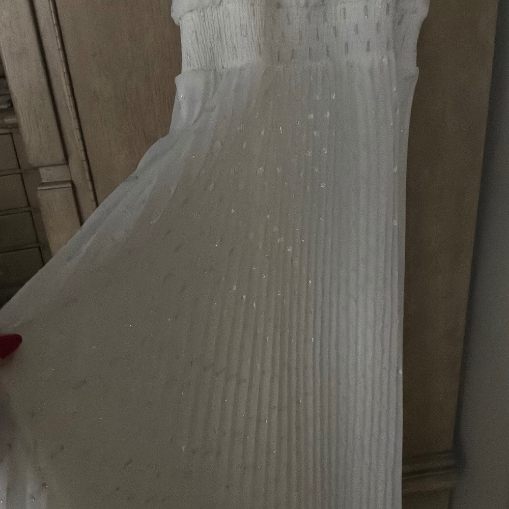 Never worn White House Black Market white sheer dress size 8